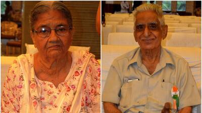 82-years-old Meena Rupchandani and Devidas Jaiswani are residents of Ulhasnagar. (Pramod Tambe) 82-years-old Meena Rupchandani and Devidas Jaiswani are residents of Ulhasnagar. (Pramod Tambe)