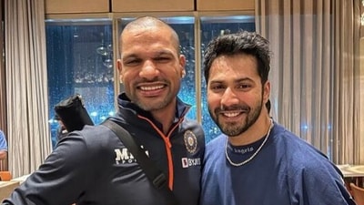 Shikhar Dhawan with Varun Dhawan (Instagram) Shikhar Dhawan with Varun Dhawan (Instagram)