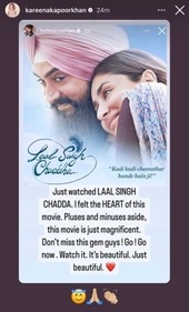 Kareena Kapoor reacted to Hrithik Roshan's post on Instagram Stories. Kareena Kapoor reacted to Hrithik Roshan's post on Instagram Stories. 