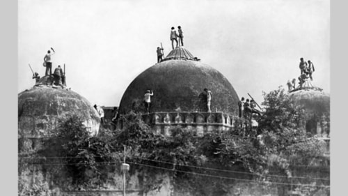 The mosque was brought down in hours, ostensibly in a spontaneous act. The mosque was brought down in hours, ostensibly in a spontaneous act.