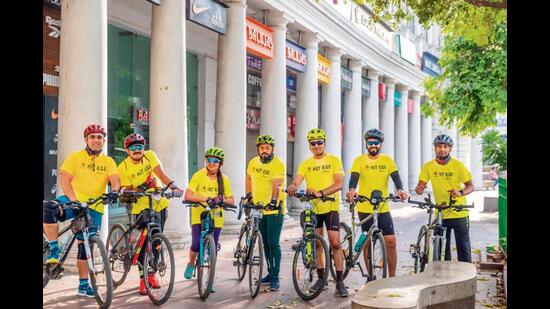 Members of Noida Cycling Club will take to the roads to mark 75 years of Independence. Members of Noida Cycling Club will take to the roads to mark 75 years of Independence.