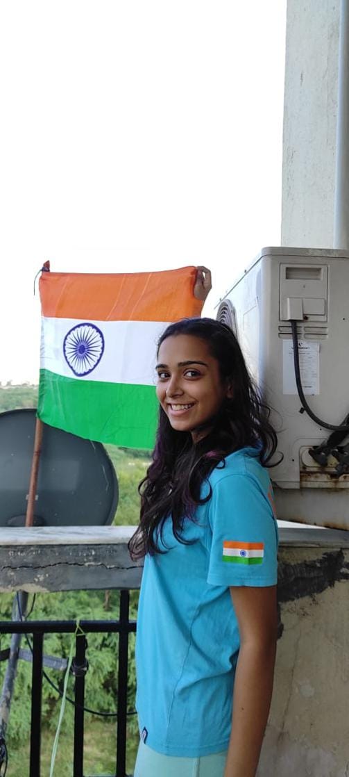 Pranavi Sharma was filled with pride while hoisting the Tiranga along with her father. Pranavi Sharma was filled with pride while hoisting the Tiranga along with her father.