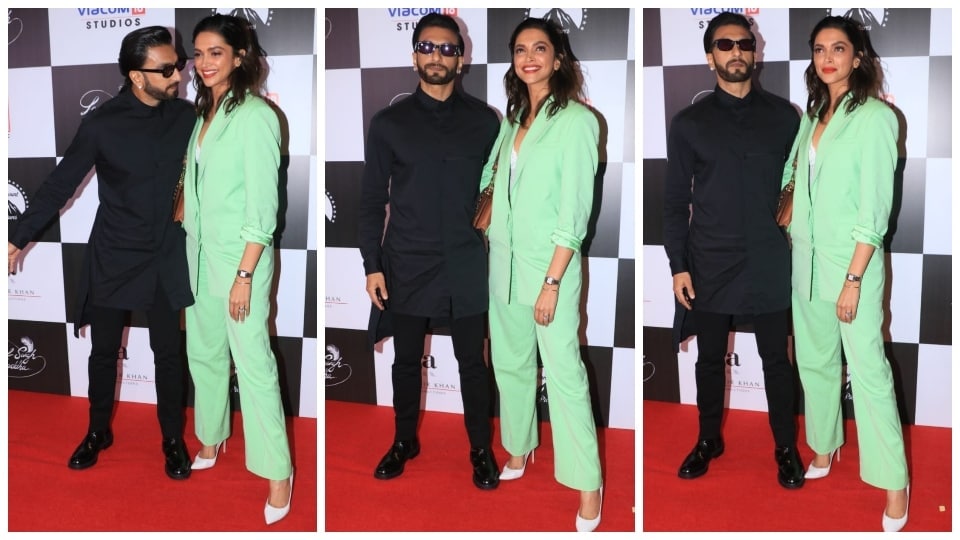 Deepika Padukone with Ranveer Singh.&nbsp; (HT Photo/Varinder Chawla)