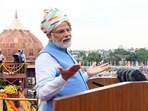 Prime Minister Narendra Modi addresses the nation from the ramparts of the Red Fort on the occasion of the 76th Independence Day, in Delhi. Prime Minister Narendra Modi addresses the nation from the ramparts of the Red Fort on the occasion of the 76th Independence Day, in Delhi.