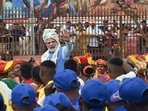 Prime Minister Narendra Modi interacts with the NCC cadets after addressing the nation at Red Fort on the occasion of 76th Independence Day on Monday. Prime Minister Narendra Modi interacts with the NCC cadets after addressing the nation at Red Fort on the occasion of 76th Independence Day on Monday. 