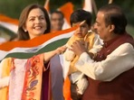 Ambani family celebrated the independence day with the employees of Reliance Industries.