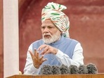 Prime Minister Narendra Modi addresses the nation from the ramparts of the Red Fort on the occasion of Independence Day.