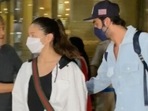 Ranbir Kapoor and Alia Bhatt at the Mumbai airport. Ranbir Kapoor and Alia Bhatt at the Mumbai airport.