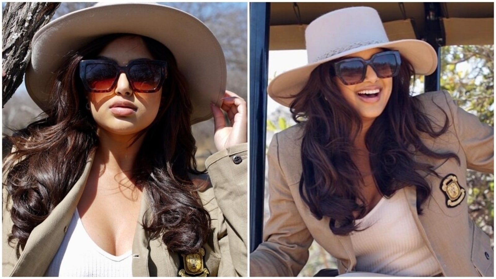 Harnaaz Sandhu looks ready for her own adventure film while on safari in South Africa, her comfy outfit is a winner