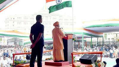 UP chief minister Yogi Adityanath said PM Modi has made the Amrit Mahotsav program of independence a national festival by connecting it with the common man. (Twitter/myogiadityanath) UP chief minister Yogi Adityanath said PM Modi has made the Amrit Mahotsav program of independence a national festival by connecting it with the common man. (Twitter/myogiadityanath)