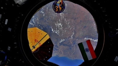 The tricolour seen from International Space Station on the occasion of India's 76th Independence Day. (Twitter/Raja Chari) The tricolour seen from International Space Station on the occasion of India's 76th Independence Day. (Twitter/Raja Chari)