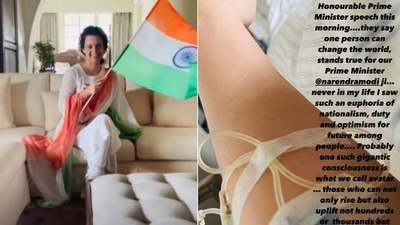 Kangana Ranaut wishes her fans on 76th Independence Day.