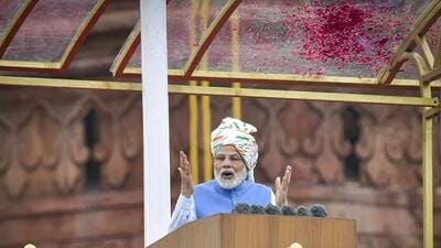 PM Modi made a special mention of an indigenous artillery gun being deployed at the Independence Day function. (PTI Photo)