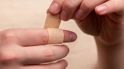 Bandages application becomes tough on wet skin surface as it looses its stickiness. (Photo by Diana Polekhina on Unsplash) Bandages application becomes tough on wet skin surface as it looses its stickiness. (Photo by Diana Polekhina on Unsplash)