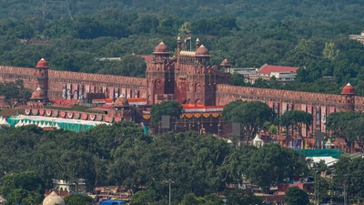 A view of Red Fort set to witness the celebrations of 76th Independence Day of India. (PTI) A view of Red Fort set to witness the celebrations of 76th Independence Day of India. (PTI)