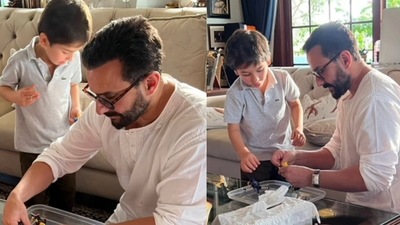 Kareena Kapoor, Saif Ali Khan and Taimur celebrate Independence Day. Kareena Kapoor, Saif Ali Khan and Taimur celebrate Independence Day.