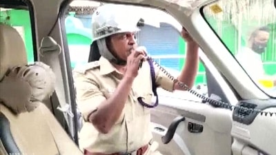 The police had to resort to lathi-charge in Shivamogga. (ANI)