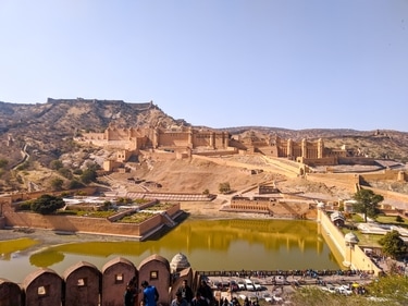 Amer Fort: Approximately seven miles from Jaipur, Amber Fort was built in the late 16th century. The fort is made of marbles and red sandstone. It was named a UNESCO World Heritage Site back in 2013. (Unsplash)