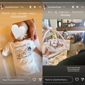 The last photo featured Malti Marie wearing a customised onesie. The last photo featured Malti Marie wearing a customised onesie.