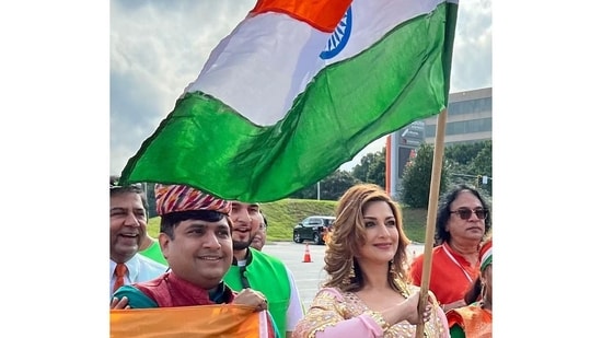 Actor Sonali Bendre celebrated India's 76th Independence Day in the US. Sharing pictures from the flag hoisting ceremony there, she wrote, “Took a little bit of home to Atlanta #HappyIndependenceDay.