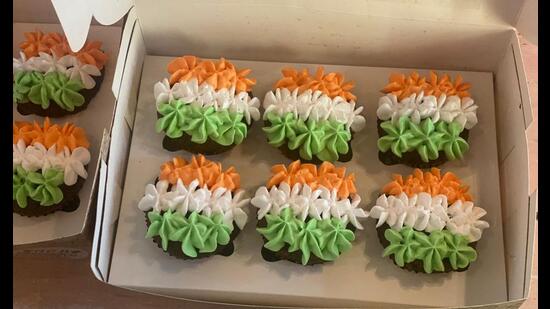 Tricolour-themed cupcakes, dessert jars and other sweet treats are gaining popularity along with tricolour sandwiches.