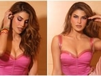 One can always trust Jacqueline Fernandez to set the internet on fire when it comes to fashion. The star is known for never playing it safe with her sartorial picks and adding chic and sultry elements into her wardrobe quite effortlessly. Her latest photoshoot in a deep neck corset top and flared pants set is a testament to our statement. It shows Jacqueline serving jaw-dropping poses for the camera in a pink-hued outfit. Keep scrolling to check out her pictures.(Instagram)