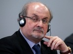 Author Salman Rushdie listens during the opening news conference of the Frankfurt book fair, Germany (File photo)