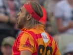 Imran Tahir celebrates after picking a wicket at The Hundred Imran Tahir celebrates after picking a wicket at The Hundred