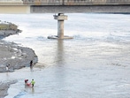 Water level in the Yamuna was below the danger mark on Tuesday. (ANI) Water level in the Yamuna was below the danger mark on Tuesday. (ANI)
