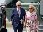 President Joe Biden and first lady Jill Biden exit Marine One at Charleston Executive Airport, SC. (AP Photo/Manuel Balce Ceneta) President Joe Biden and first lady Jill Biden exit Marine One at Charleston Executive Airport, SC. (AP Photo/Manuel Balce Ceneta)