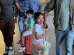 Ishaan Khatter, Shahid Kapoor and Mira Rajput with Misha and Zain. Ishaan Khatter, Shahid Kapoor and Mira Rajput with Misha and Zain.