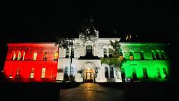 The City Hall in the Canadian capital of Ottawa illuminated to mark India’s Independence Day on Monday. (Credit: Indian High Commission, Ottawa)