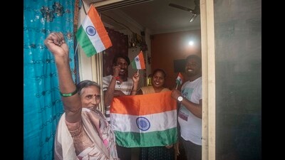(L to R) Rajni Nandgem (65) who migrated from Pakistan to Pune’s Pimple Gurav area, received her Indian citizenship this year. Her children Rohit (32), Jyoti (35) and Sumit (33) are still waiting for their citizenship. (Pratham Gokhale/HT Photo) (L to R) Rajni Nandgem (65) who migrated from Pakistan to Pune’s Pimple Gurav area, received her Indian citizenship this year. Her children Rohit (32), Jyoti (35) and Sumit (33) are still waiting for their citizenship. (Pratham Gokhale/HT Photo)