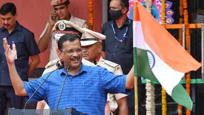 Delhi chief minister Arvind Kejriwal in New Delhi on Monday. (ANI Photo)