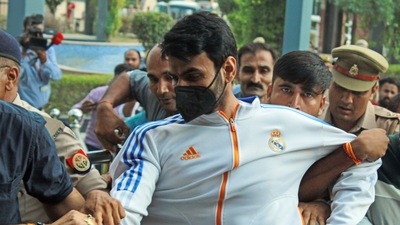 On AUgust 9, Shrikant Tyagi was arrested from Meerut and brought to Noida Police Commissioner's office, in Noida. (ANI Photo) On AUgust 9, Shrikant Tyagi was arrested from Meerut and brought to Noida Police Commissioner's office, in Noida. (ANI Photo)