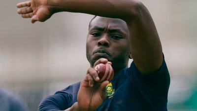 South Africa's Kagiso Rabada bowls at nets (Reuters)