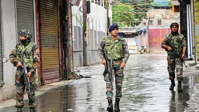 Sunil Kumar Bhat , 48, a fruit farmer, was shot dead and his relative Pitambar Nath Bhat was injured in a terrorist attack in Kashmir. (AP) Sunil Kumar Bhat , 48, a fruit farmer, was shot dead and his relative Pitambar Nath Bhat was injured in a terrorist attack in Kashmir. (AP)