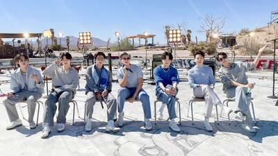 BTS members Jin, Jungkook, V, RM, Suga, Jimin, and J-Hope performed Proof Live.