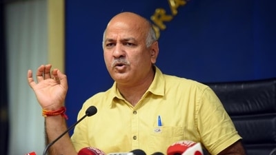 Delhi deputy chief minister Manish Sisodia addresses reporters on Friday, August 12. (Amal K S/HT photo)