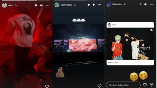 RM and J-Hope at the concert. RM and J-Hope at the concert. 