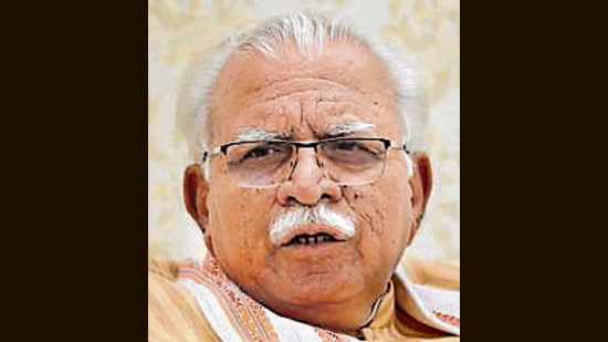Haryana CM Manohar Lal Khattar said the state pledges to assimilate these ‘Panch Pran’ of the PM Narendra Modi which are moving forward with bigger resolves of developed India, erase all traces of servitude, feel pride in our legacy, the strength of unity and fulfil the duties as a responsible citizen. (HT File Photo)