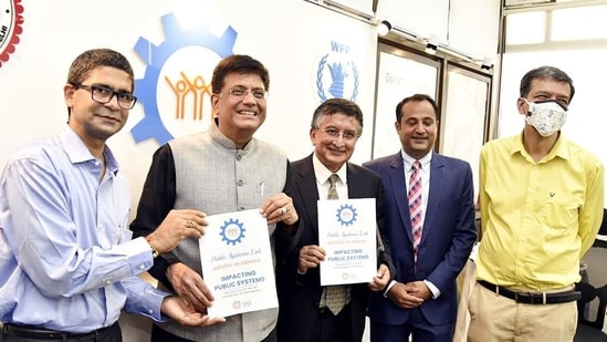 New Delhi, Aug 16 (ANI): Union Minister for Commerce and Industry Piyush Goyal inaugurates the Public Systems Lab at Indian Institute of Technology, in New Delhi on Tuesday. (ANI Photo/ PIB)(ANI/ PIB)