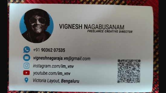 The image was shared by the man and it is the visiting card of the Rapido driver who produced his own mini-series.(Twitter/@kparagjain)