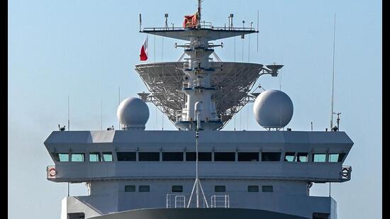 China's vessel, the Yuan Wang 5, arrives at Hambantota port on Tuesday. (AFP)