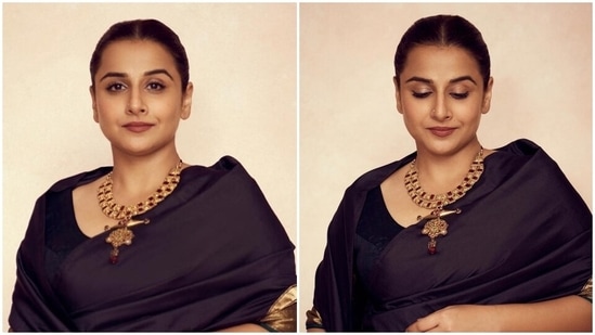 Vidya Balan's black chiffon saree comes with a stylish twist. We love it -  India Today