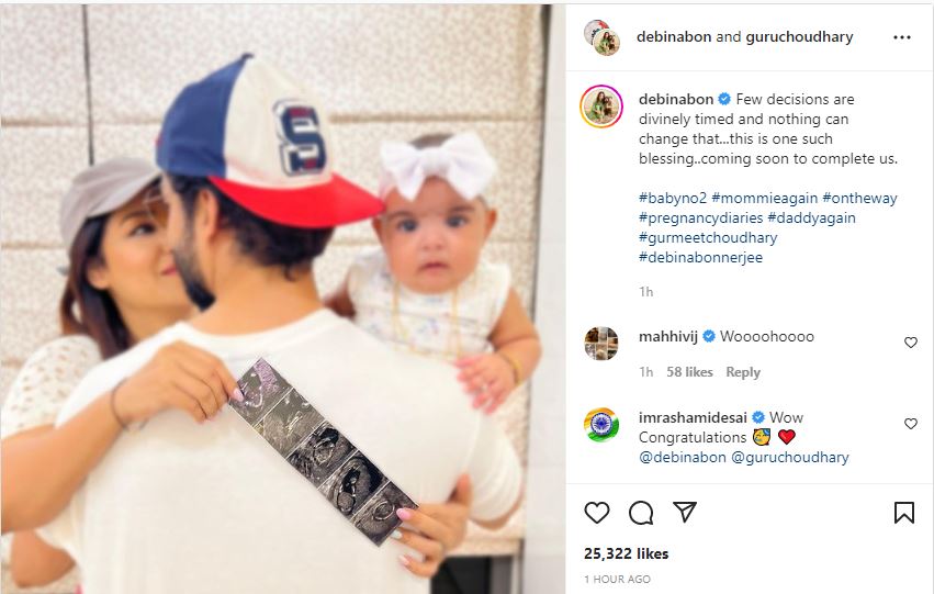 Debina and Gurmeet posted a family photo.
