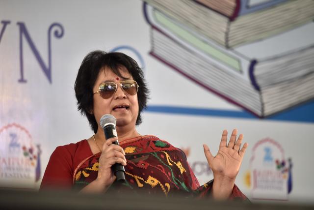 Taslima Nasreen at the Jaipur Literature FestIval in 2017. (Saumya Khandelwal/HT PHOTO) Taslima Nasreen at the Jaipur Literature FestIval in 2017. (Saumya Khandelwal/HT PHOTO)