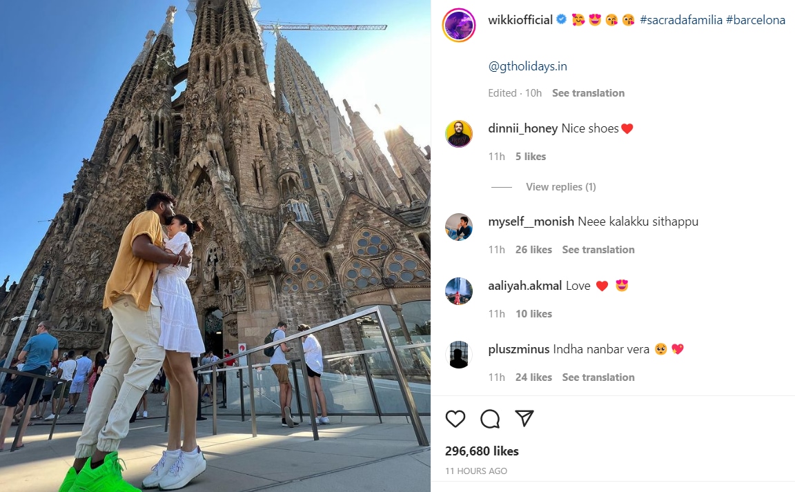 Vignesh Shivan compartió una foto con Nayanthara de sus vacaciones en España.