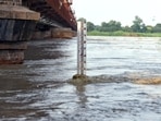 The water level of the Yamuna river crossed the warning mark of 204.5 metres in Delhi again today, August 17, with Haryana releasing more water from the Hathnikund barrage amid rains in the upper catchment areas, officials said.(ANI)