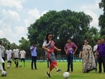 Mahua Moitra took part in Trinamool's ‘Khela hobe’ festival on Tuesday and posted the photos on Twitter, Mahua Moitra took part in Trinamool's ‘Khela hobe’ festival on Tuesday and posted the photos on Twitter,